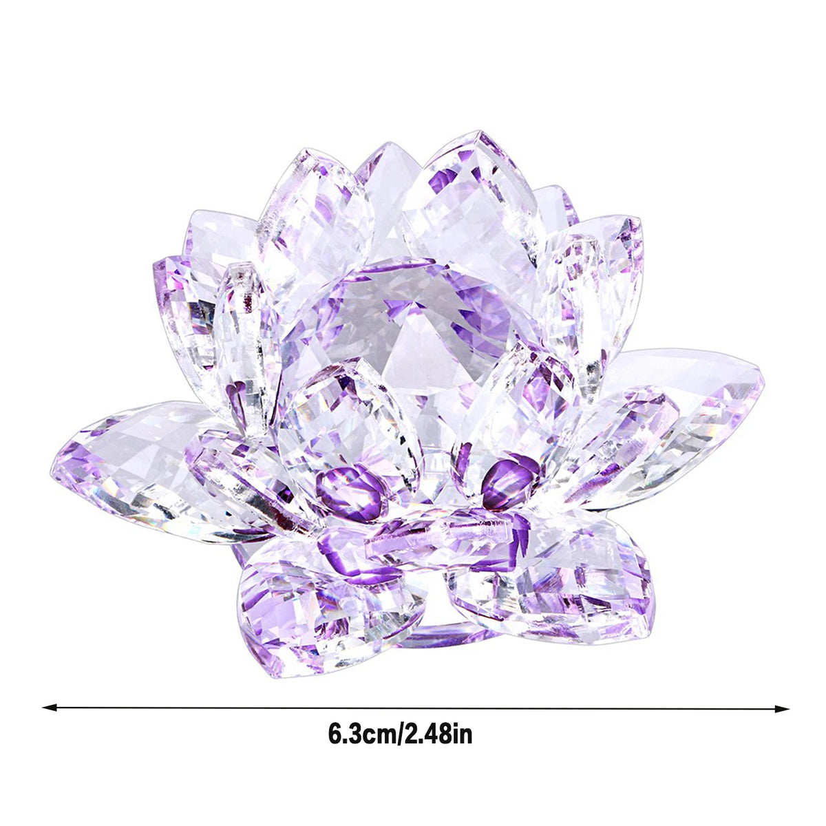 Crystal Lotus Flower Figurine | Sparkling Glass Décor in 8 Colors
