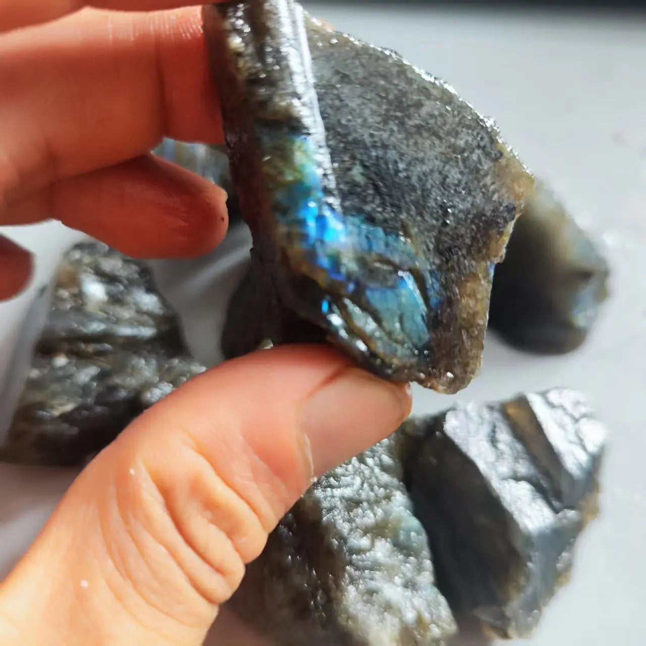 Natural Raw Labradorite Stone Reiki Healing Crystal