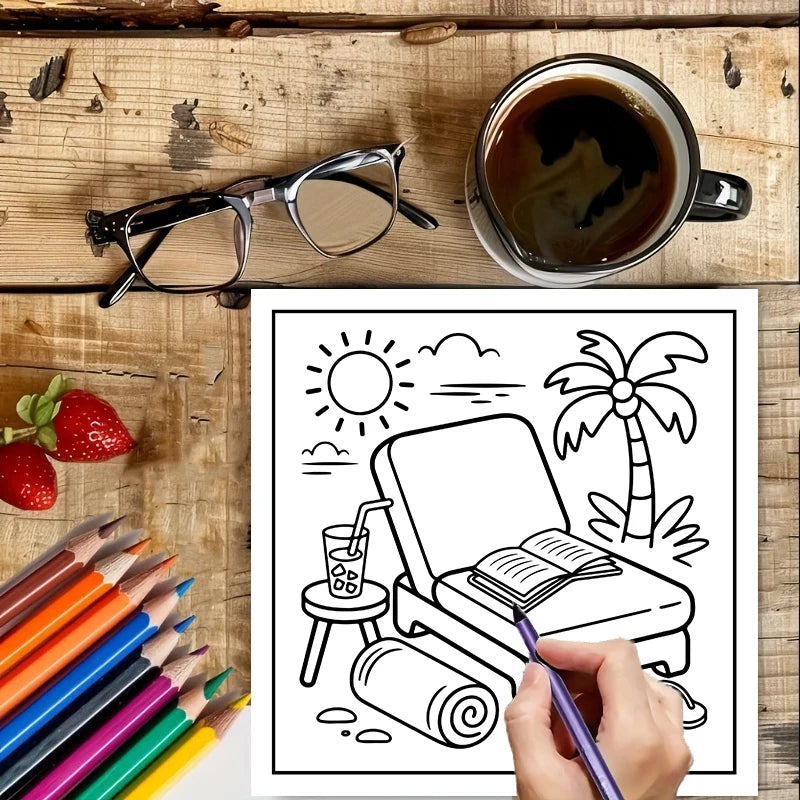 Summer Fun Coloring Book for Adults – 28 Pages of Whimsical Bliss