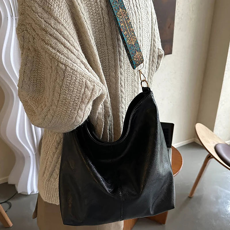Wander Muse Faux Leather Bag | Wide Geometric Strap