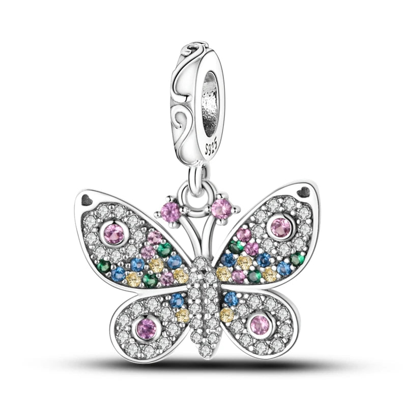 925 Sterling Silver Animal & Floral Charms for Bracelets – Cat, Sunflower & More