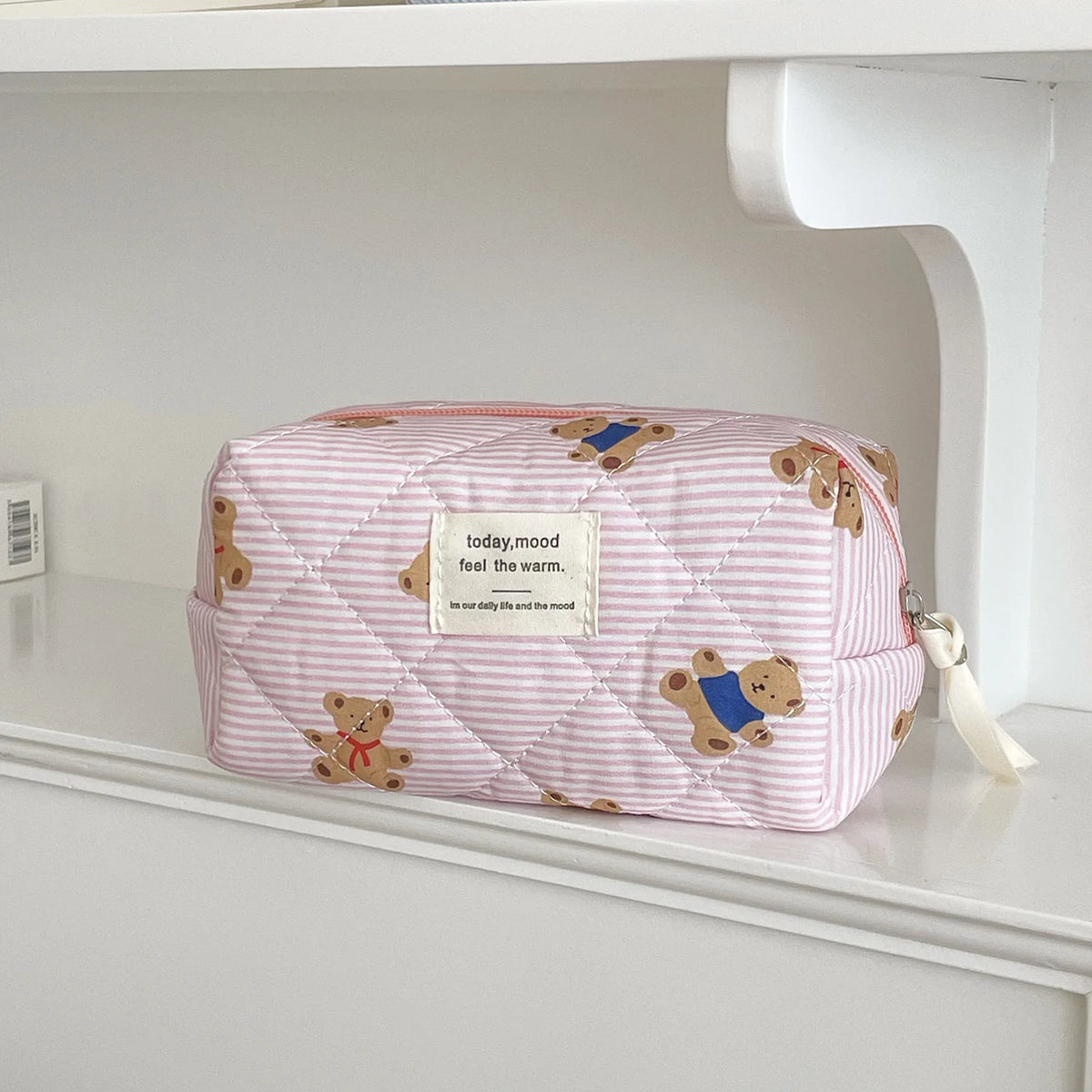 Cozy Bear Quilted Makeup Bag | Three Sizes