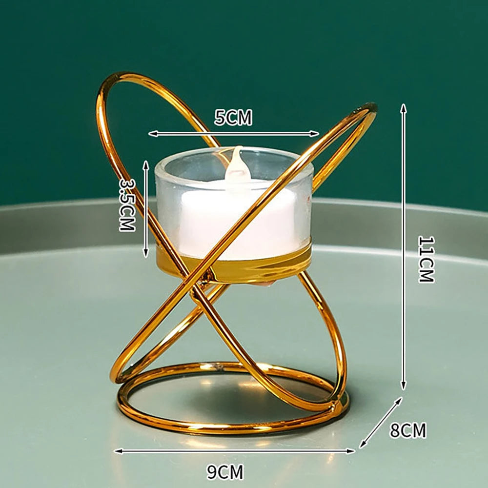 Gold-Tone Lotus-Inspired Candle Holder