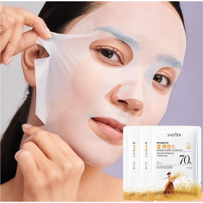 Rice Essence Face Sheet Mask – Niacinamide & Hyaluronic Acid | Korean Skincare
