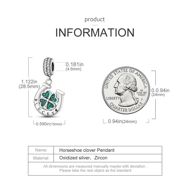 925 Sterling Silver Floral Charm Bead | Roses, Flowers & Lucky Clover for Bracelets & Necklaces