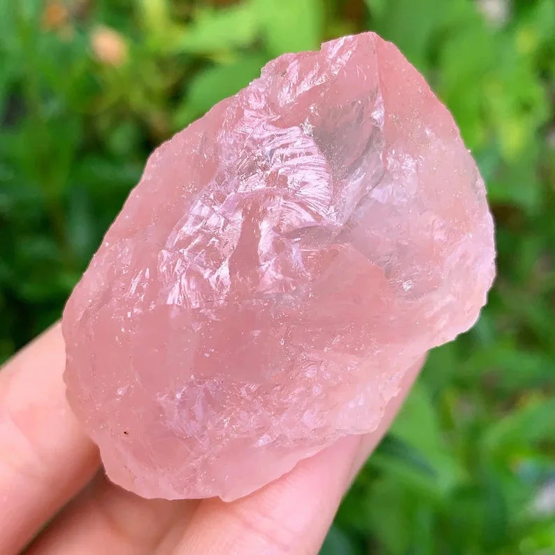 Raw Rose Quartz Healing Stone — Rough Pink Crystal Chunk