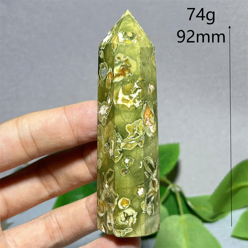 Natural Rainforest Crystal Tower — Flashy Quartz Mineral Wand for Reiki & Feng Shui