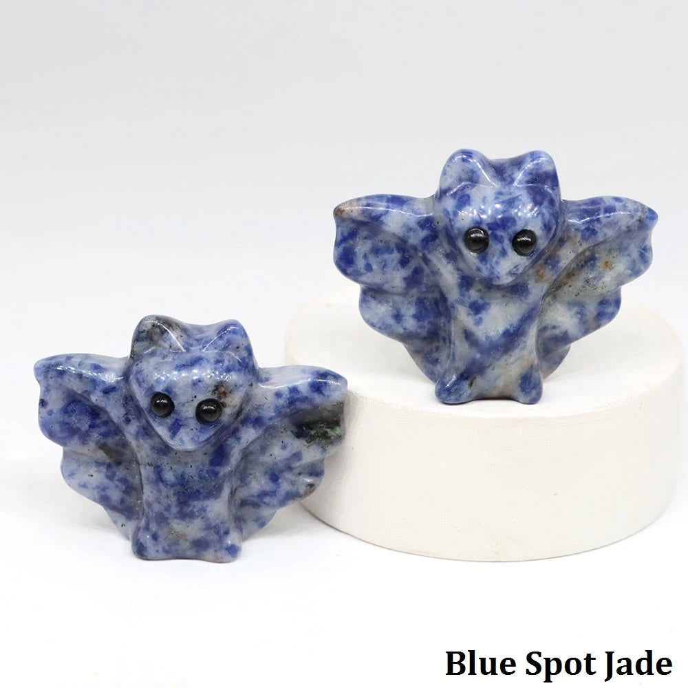 Mini Carved Crystal Bat | Stone & Opalite Options