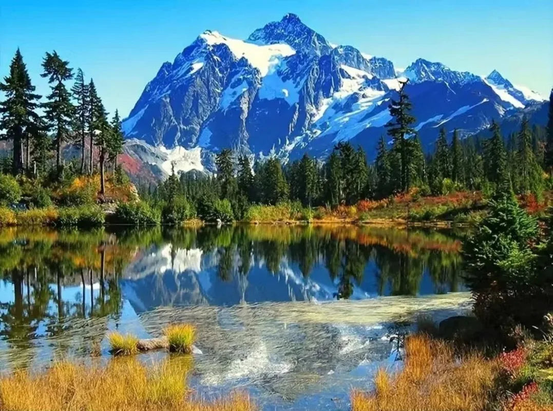 Mountain Lake Diamond Painting Kit | Full Square or Round Drill