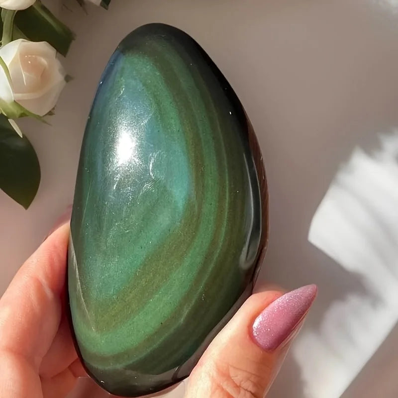 Rainbow Obsidian Crystal Freeform | Deep Purple & Blue Iridescence