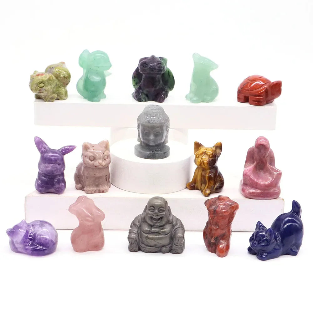 Mini Carved Figurine Collection | Assorted Materials • 1–20 Pieces