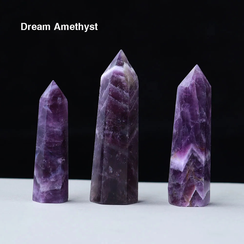 Natural Crystal Tower Wand — Choose Your Stone | Reiki Healing Point for Home Decor & Meditation