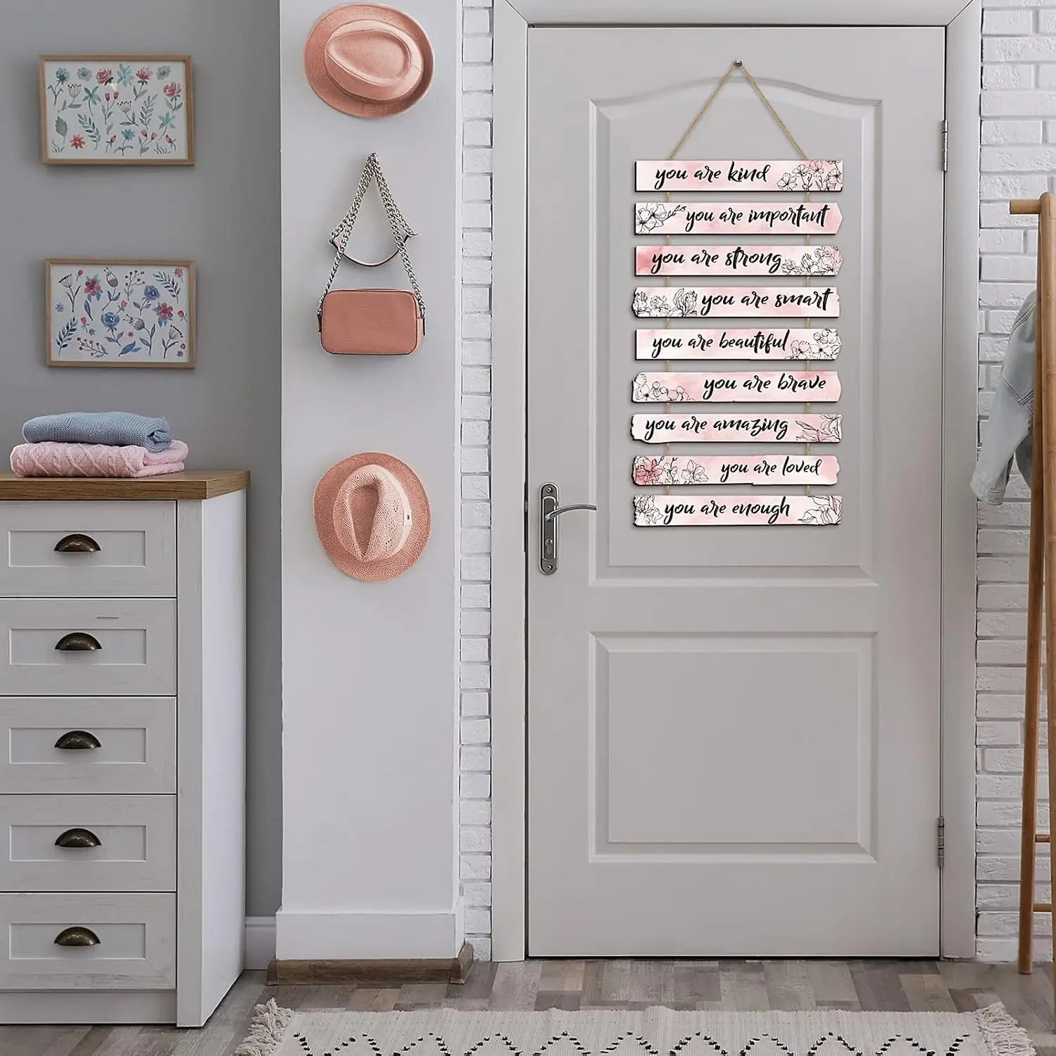 "You Are Amazing" Floral Wooden Wall Sign | Inspirational Home Decor