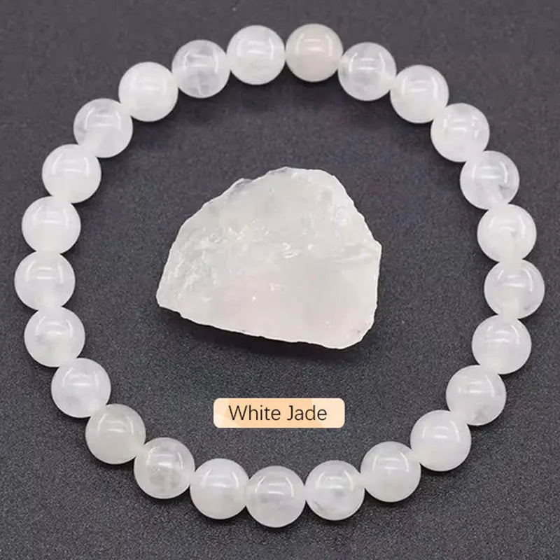 Natural Gemstone Beaded Bracelet — Healing Crystal Stretch Bracelet