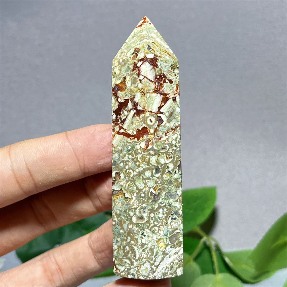 Natural Rainforest Crystal Tower — Flashy Quartz Mineral Wand for Reiki & Feng Shui