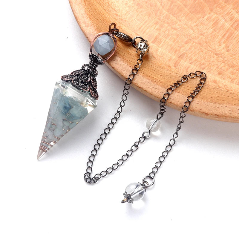 Crystal Pendulum Pendant | Natural Stone Dowsing Necklace