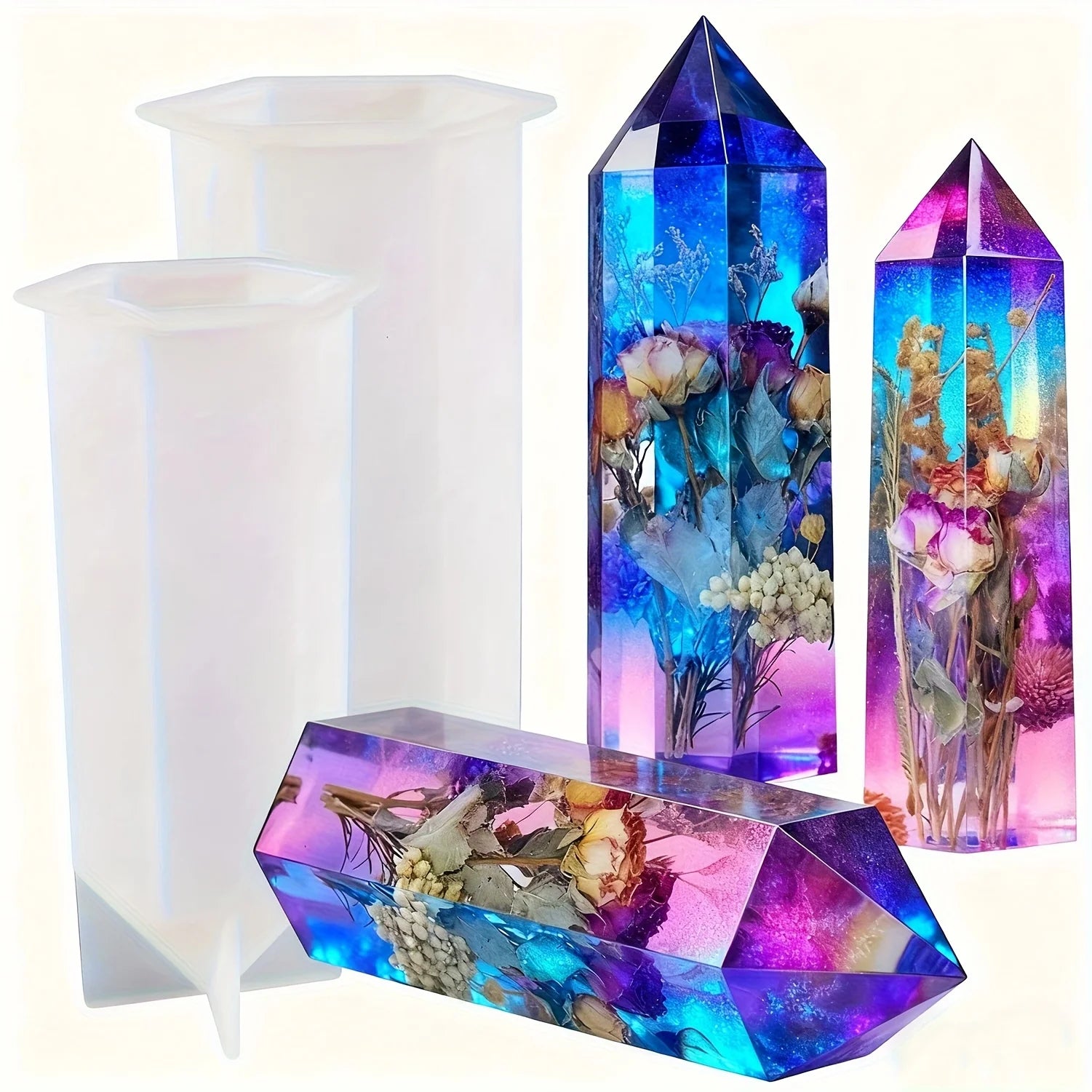 Crystal Tower Resin Mold Set — DIY Home Décor & Gift Making