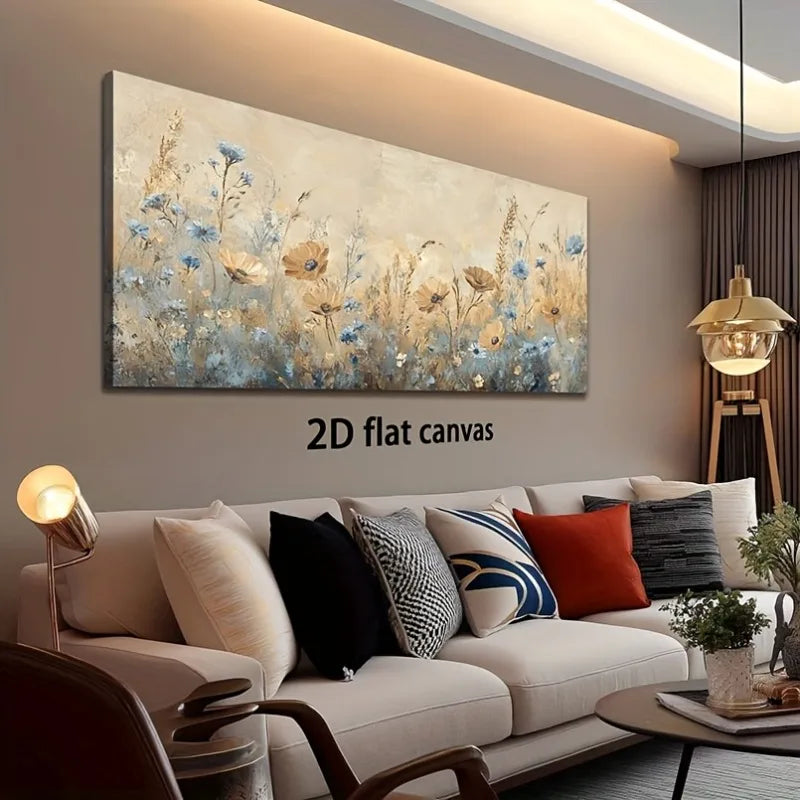 Wildflower Meadow Tall Canvas Print | Vertical Abstract Wall Art