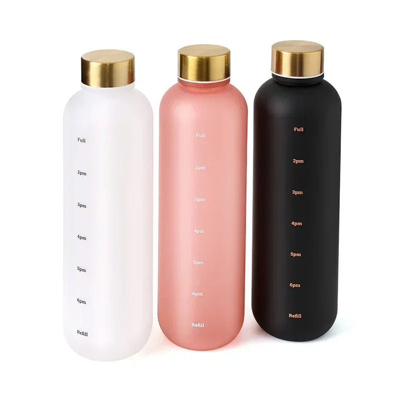 1L Time-Marker Water Bottle | Matte & Two-Tone Colors