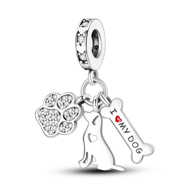 925 Sterling Silver Charm Holder Set – Bag Charm & Key Ring for DIY Jewelry