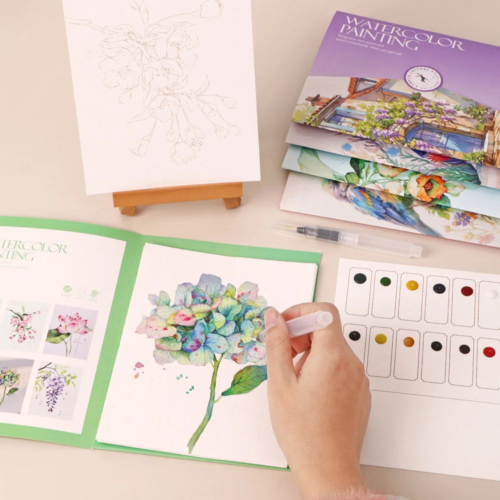 Watercolor Painting Set with Dipping Pen & Paper | 6-Piece Creative Art Kit