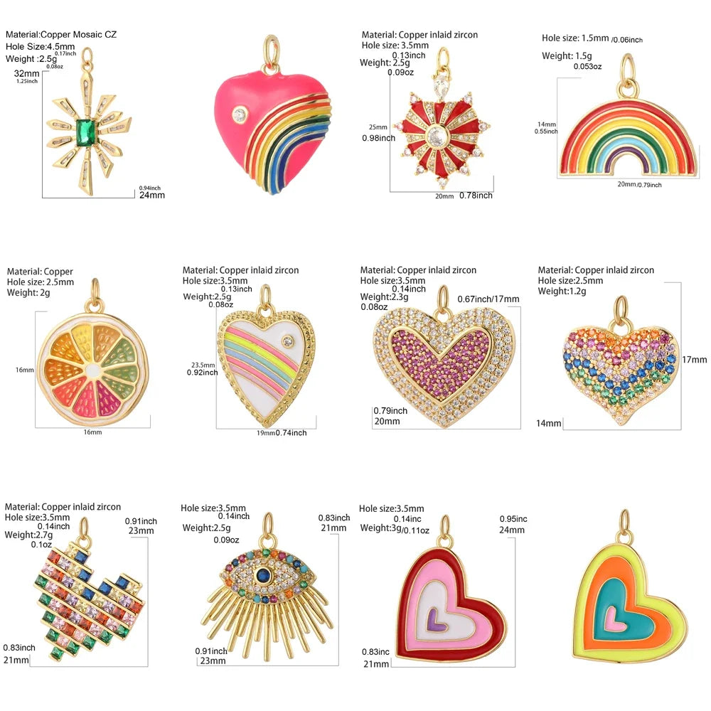 Bohemian Heart Charms – Copper DIY Pendants for Bracelets, Necklaces & Earrings