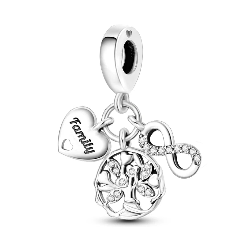 925 Sterling Silver Charm Holder Set – Bag Charm & Key Ring for DIY Jewelry