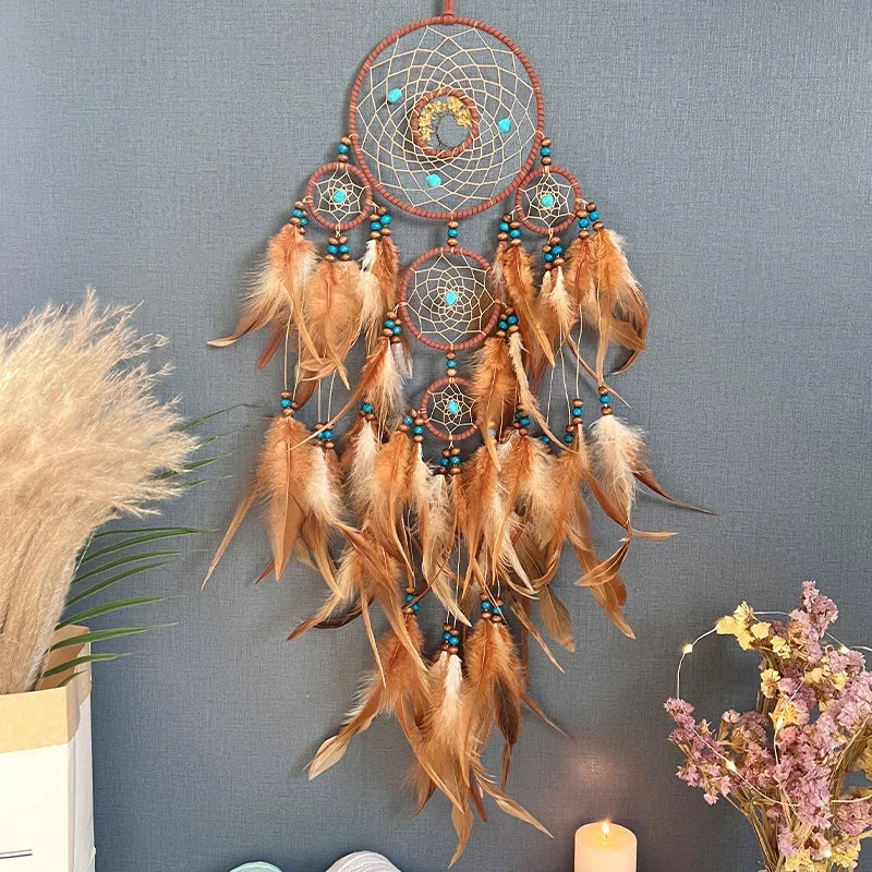 Five Ring Boho Dreamcatcher Wall Hanging