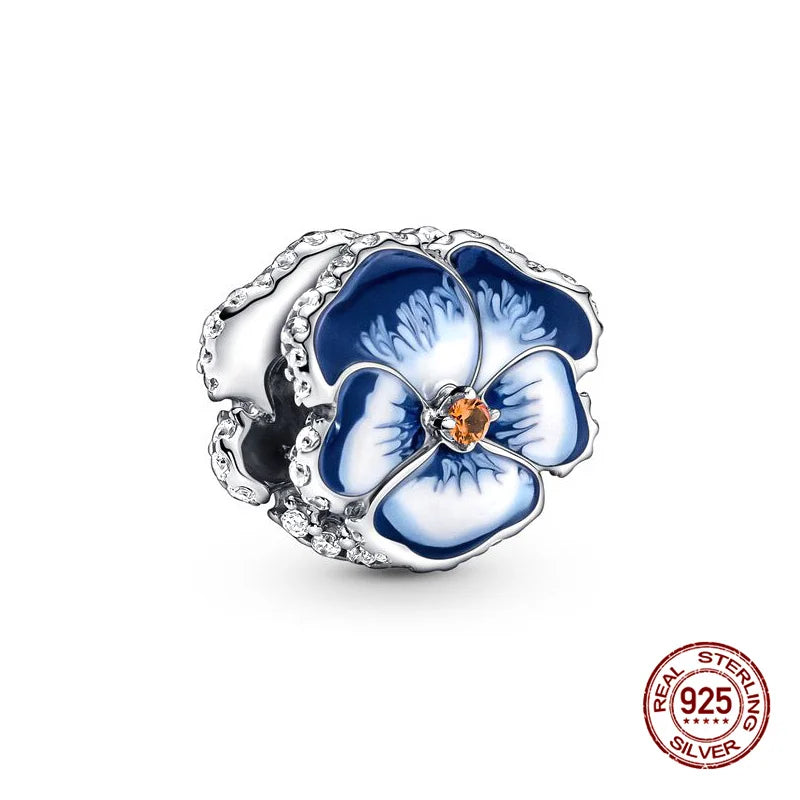 925 Sterling Silver Floral Charm Bead | Roses, Flowers & Lucky Clover for Bracelets & Necklaces