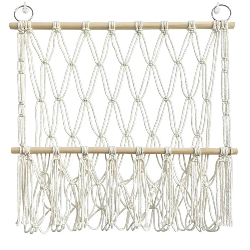 Boho Handwoven Storage Hammock | Wall-Mounted Stuffed Animal & Toy Organizer
