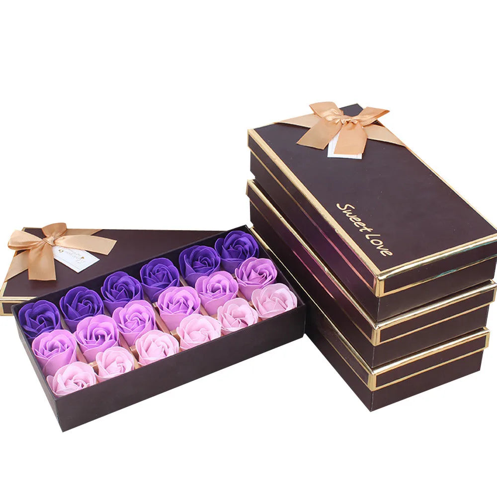 Rose Petal Soap Gift Box — 18 Scented Soaps