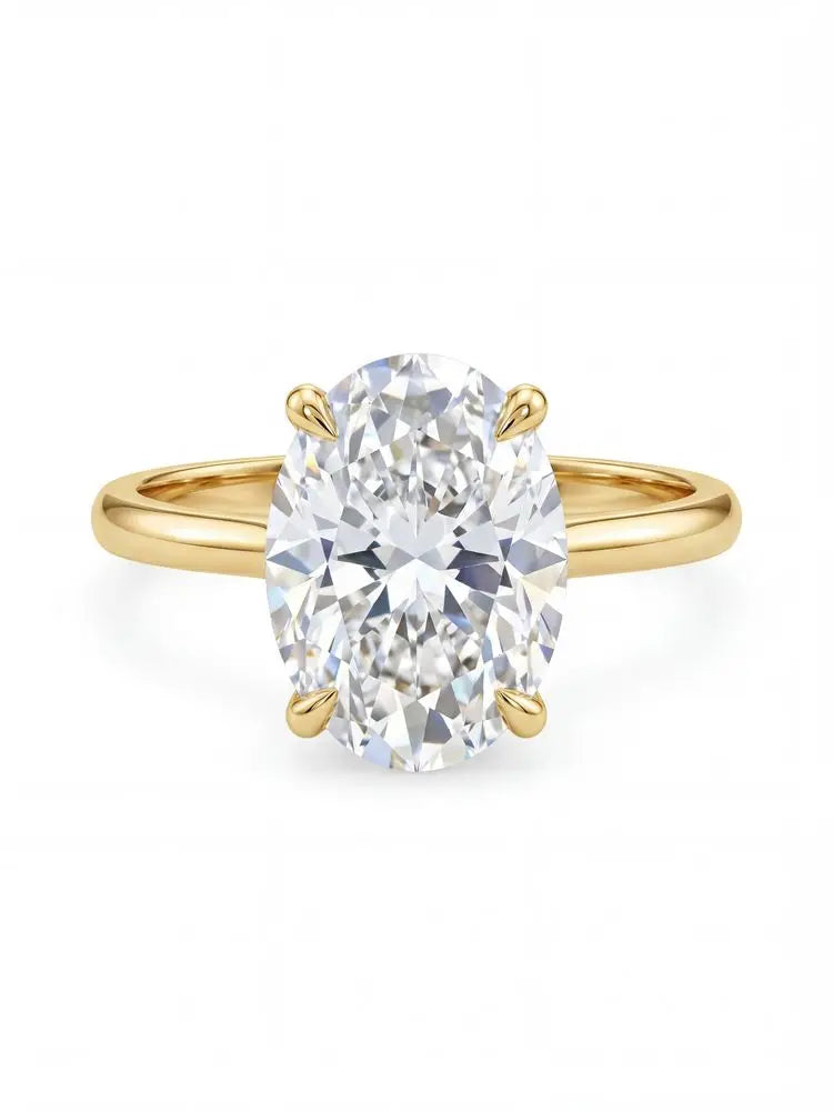925 Sterling Silver Zircon Oval Ring