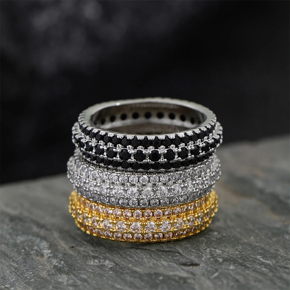 925 Sterling Silver Zircon Ring | Crystal Stone · Black, Gold & Silver · Sizes 5–12