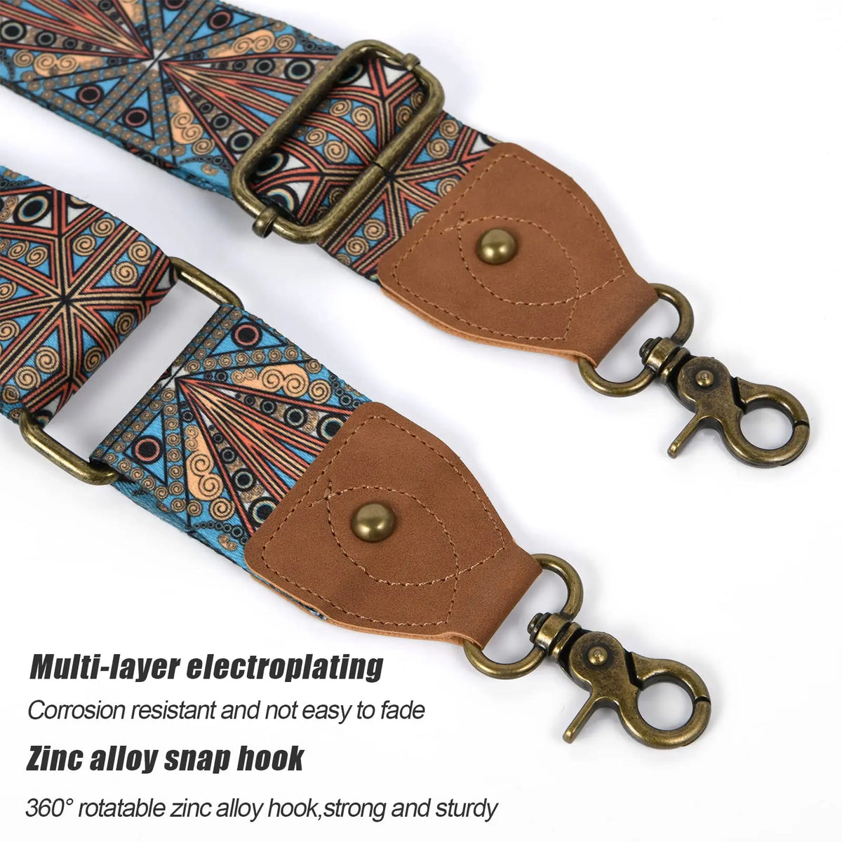 Boho Embroidered Wide Nylon Bag Strap