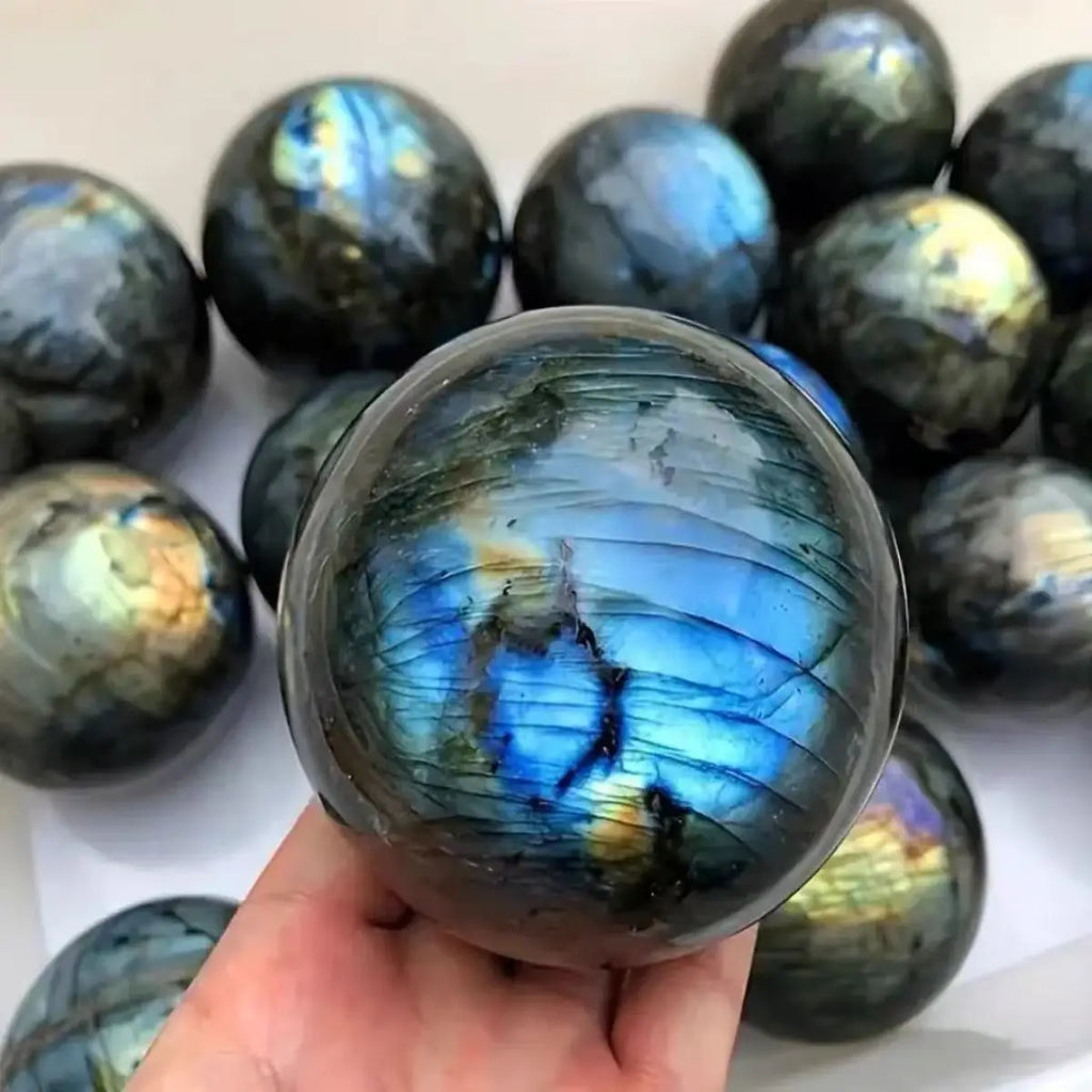 Natural Labradorite Crystal Sphere | Mystic Flash · Intuition, Protection & Magic