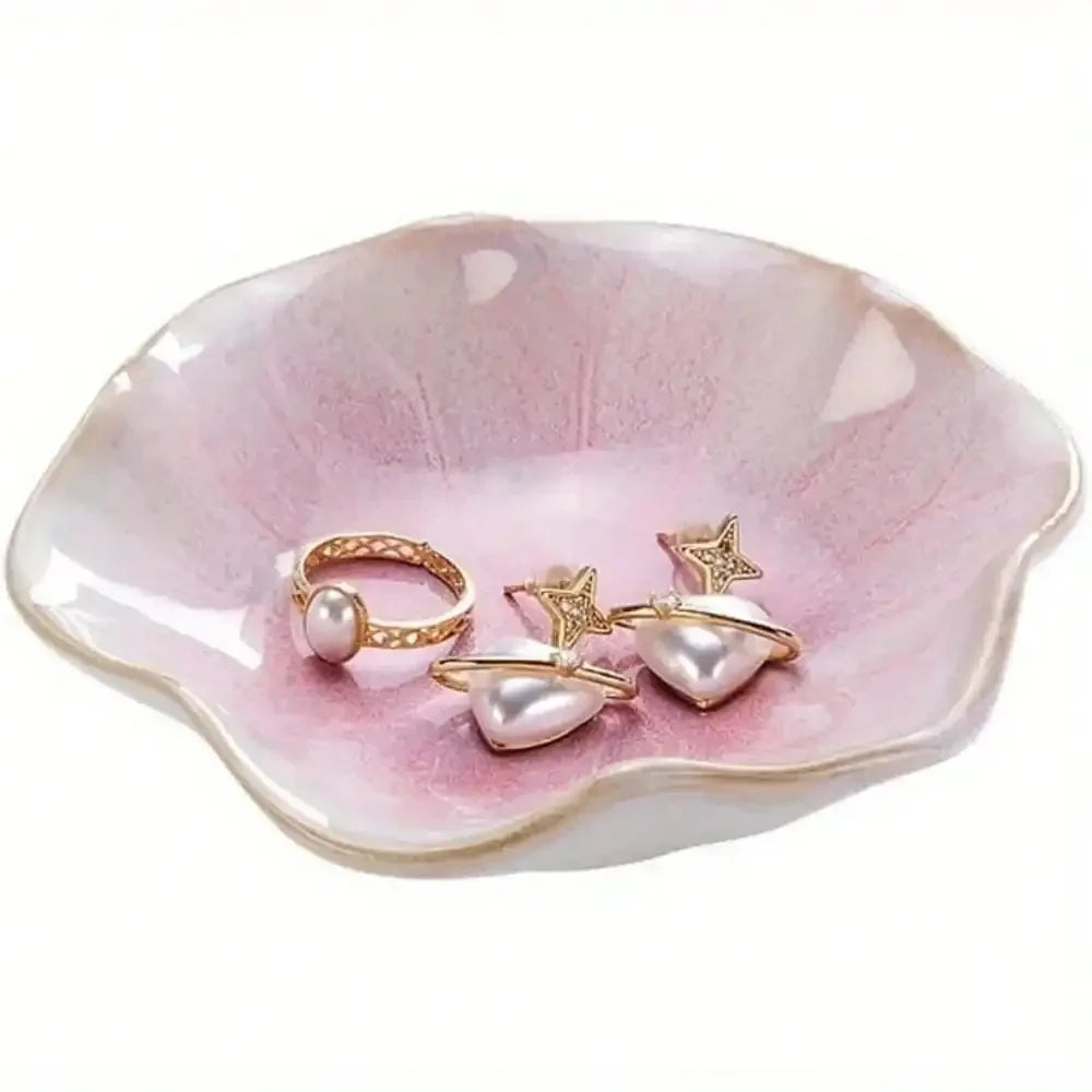 Lotus Leaf Ceramic Jewelry Bowl | Boho Organizer
