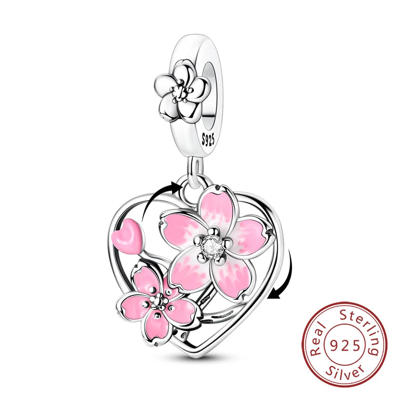 925 Silver Nature & Animal Charms – Butterfly, Floral & Woodland Pendants for Bracelets