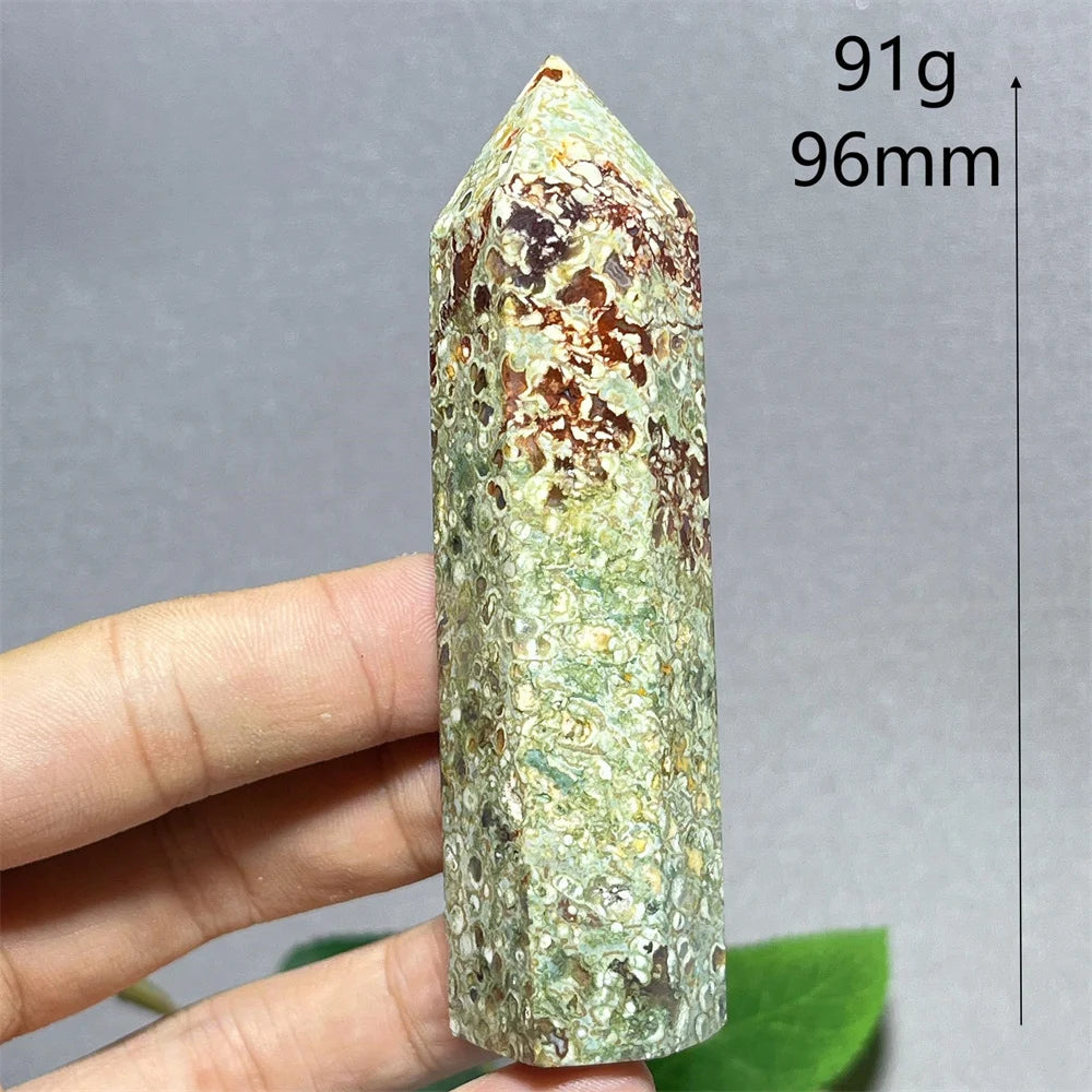 Natural Rainforest Crystal Tower — Flashy Quartz Mineral Wand for Reiki & Feng Shui