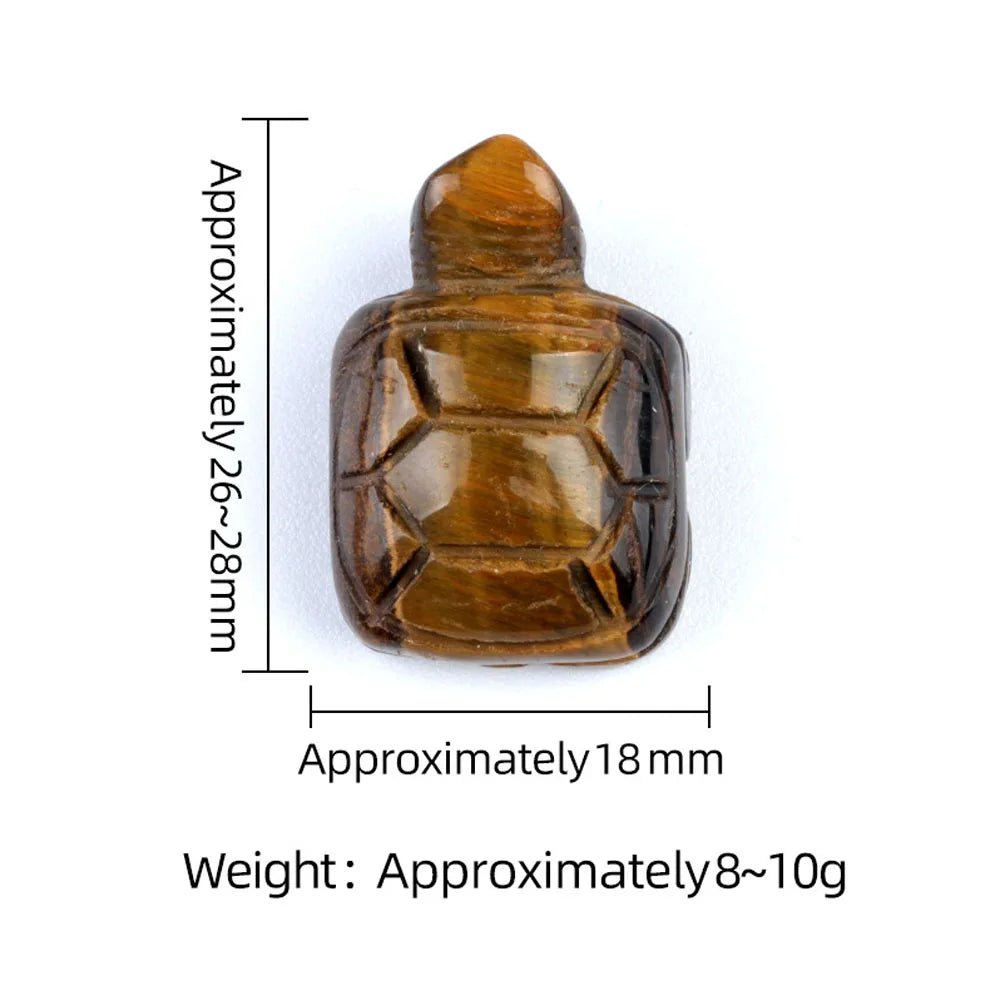 Natural Crystal Turtle Carving – Mini Gemstone Animal Figurine