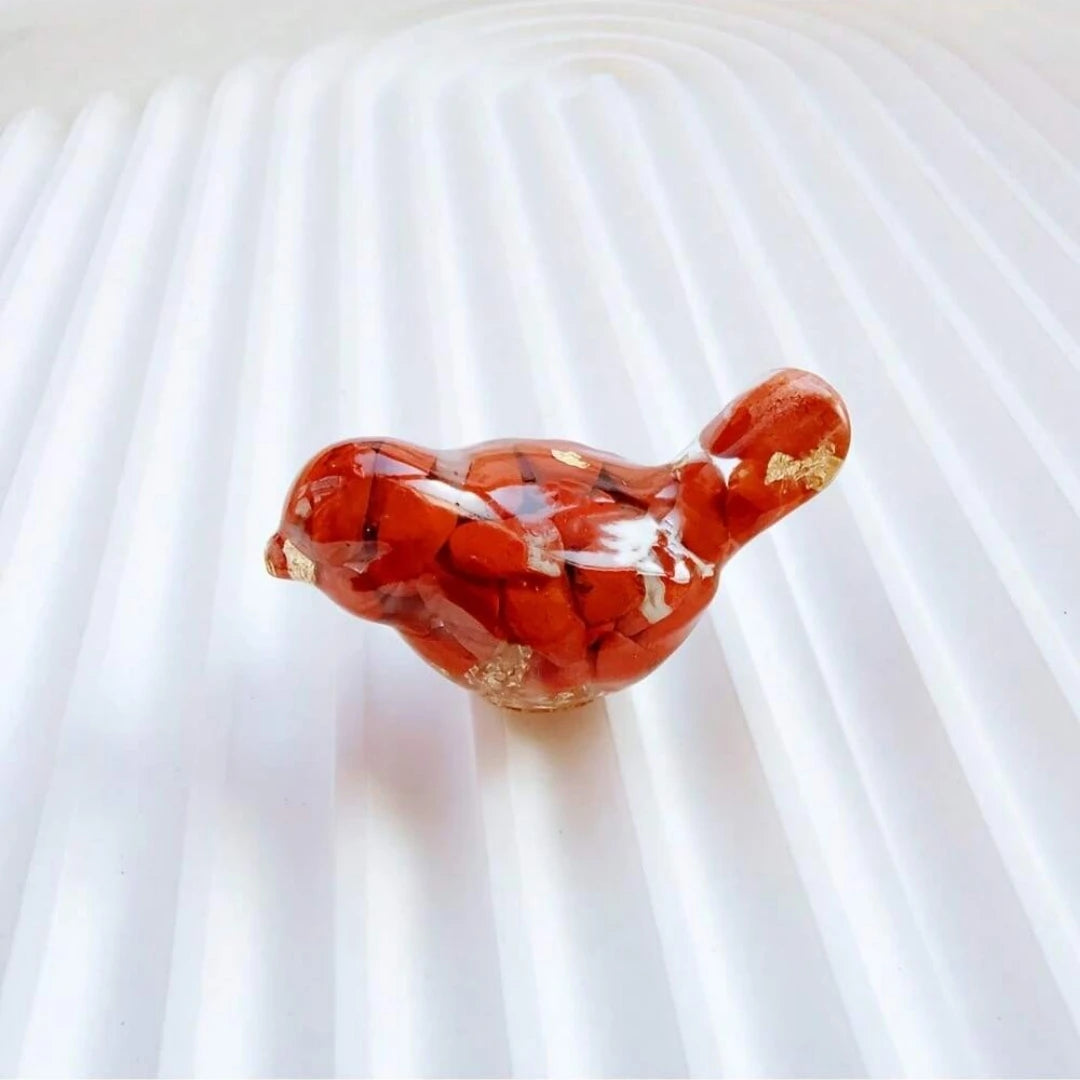 Crystal Bird Figurine — Gemstone-Inspired Resin Ornament for Home Décor & Gifting