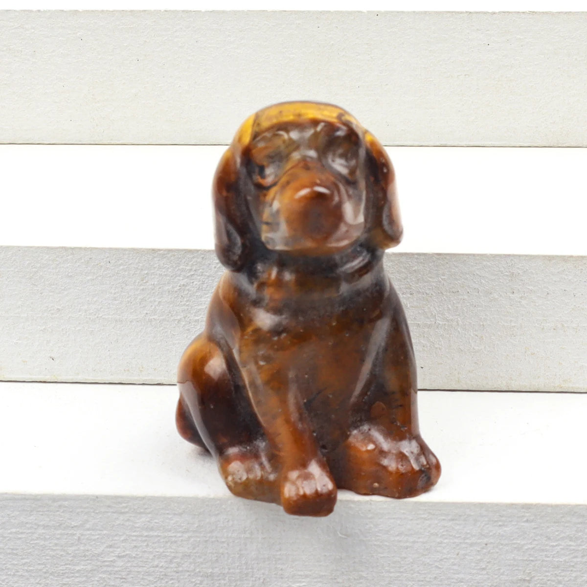 Mini Sitting Puppy Figurine | Stone & Opalite Options