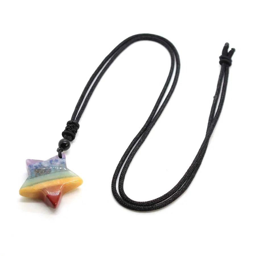 Natural Crystal Pendant Necklace | Healing Stone | 6 Sacred Shapes