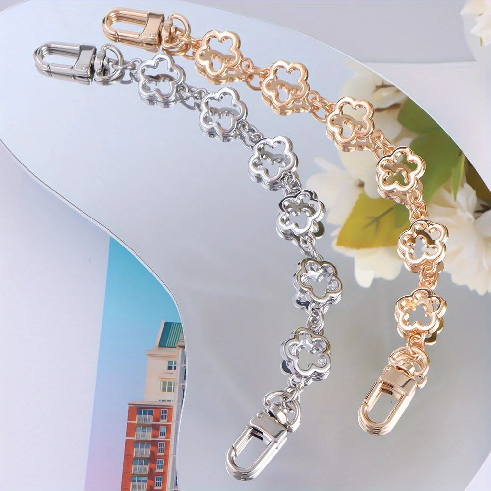 Enamel Flower Bag Chain | Silver or Gold Tone