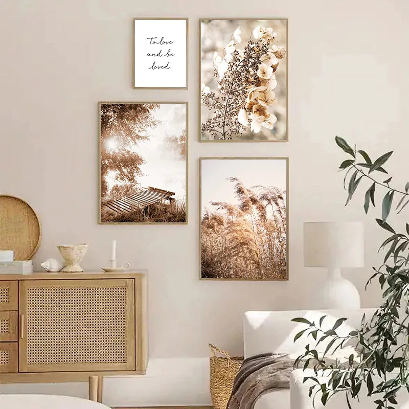 Botanical Landscape Canvas Print | Modern Wall Art for Living Room & Home Décor