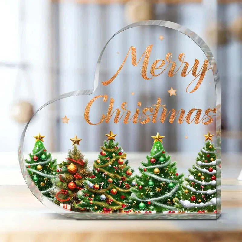 Christmas Heart Desktop Ornament with Stand