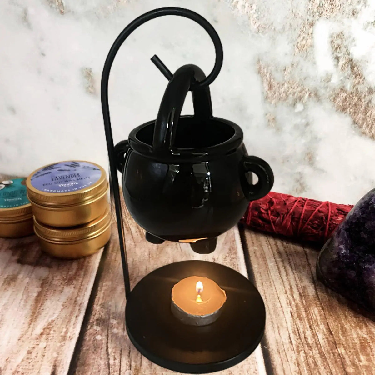 Witch Cauldron Wax Melt & Oil Burner | Hanging Halloween Aroma Diffuser