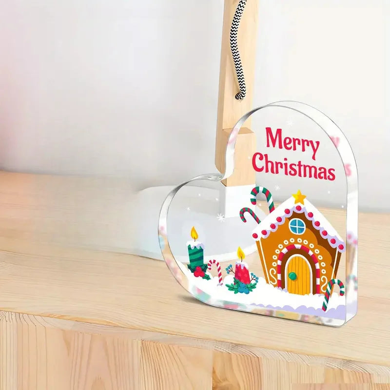 Christmas Heart Desktop Ornament with Stand