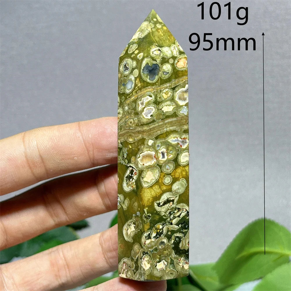 Natural Rainforest Crystal Tower — Flashy Quartz Mineral Wand for Reiki & Feng Shui