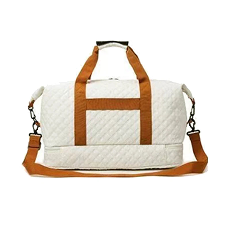 Quilted Travel Duffle Bag | 4 Colors | Wet & Dry Compartment