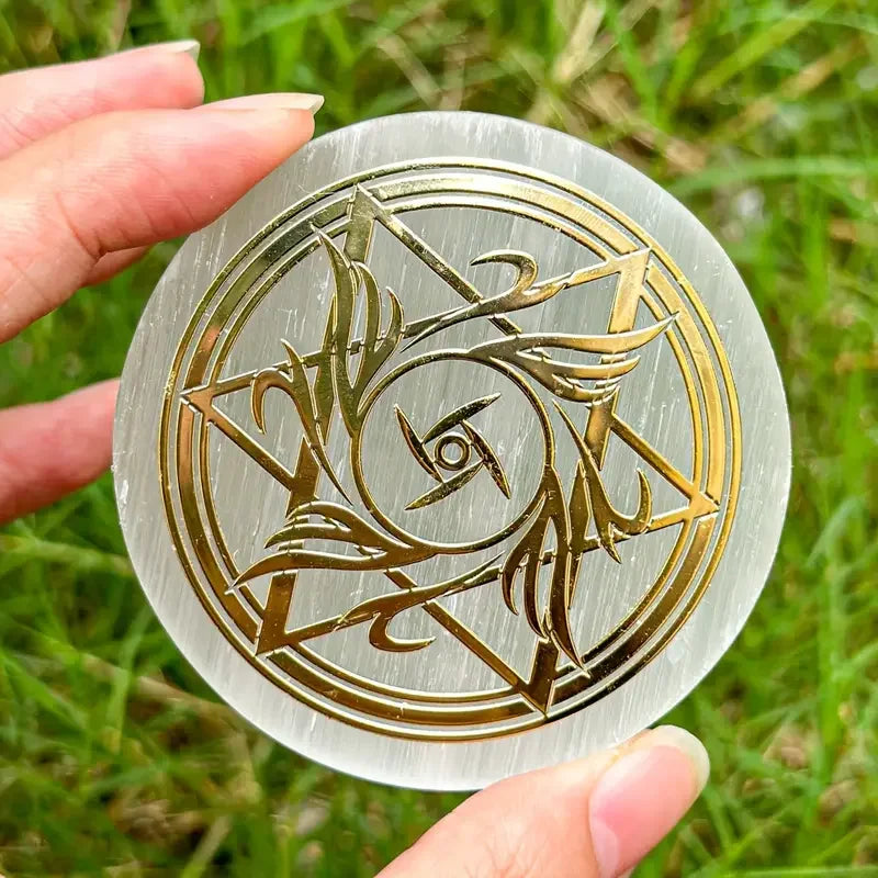 Natural Crystal Selenite Charging Plate